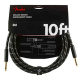 Deluxe Series Tweed Instrument Cable - Straight/ Straight - Black Tweed - 10FT