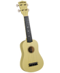 The image shows a soprano or concert-sized ukulele with a light natural wood finish and a classic guitar-like body. It features a circular sound hole, a dark fretboard with dot markers, and a bridge anchoring four strings. The headstock displays the "DIAMOND HEAD" brand and has four tuning pegs (two on each side). The ukulele is photographed against a white background, highlighting its bright, cheerful Hawaiian design.