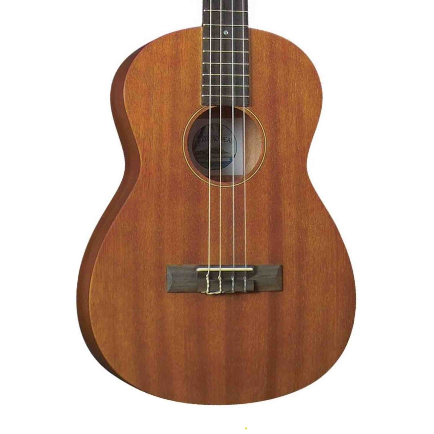 The body of a mahogany Diamond Head DU200B Deluxe Baritone Ukulele