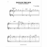 The image shows page 2 of the sheet music for "Days in the Sun" from Disney's "Beauty and the Beast," arranged for piano and voice. It includes treble and bass clefs, chord symbols (Bb, F, Cm/Eb), a 4/4 time signature, tempo marking "Moderately," and dynamic "mp." Music by Alan Menken, lyrics by Tim Rice, with the vocal line labeled "YOUNG PRINCE" and lyrics visible.