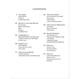 The image shows a table of contents from a Disney songbook or sheet music collection. It lists popular songs organized by film, including Aladdin, Beauty and the Beast, The Lion King, The Little Mermaid, Mary Poppins, and others like Cinderella, Hercules, Moana, and Mulan. This collection is designed for musicians or music educators to play iconic Disney songs on piano or other instruments.