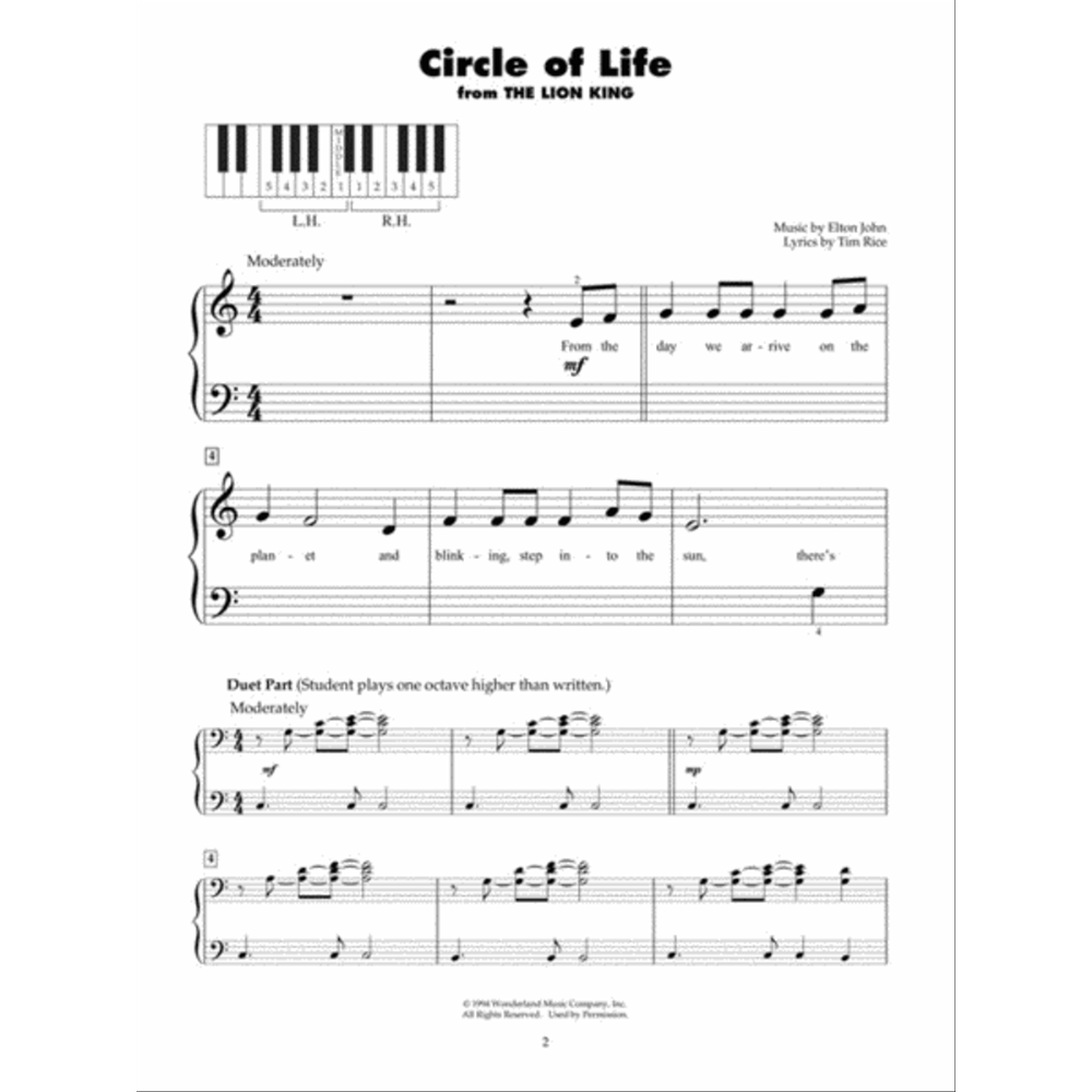 Disney Songs – Five-Finger Piano Collection (Hal Leonard)