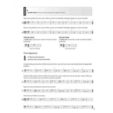 Music sheet with notes and instructions for trombone on a white background
