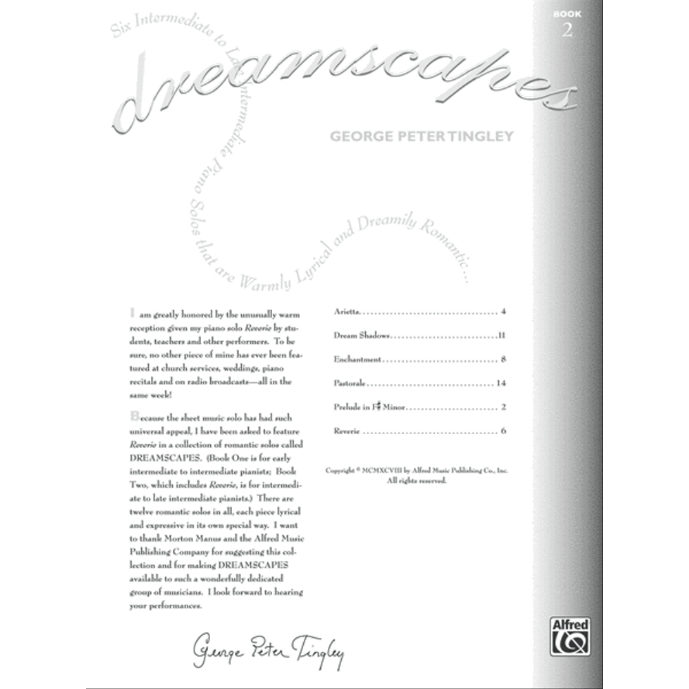 Dreamscapes, Book 2 - Six Intermediate to Late Intermediate Piano Solos