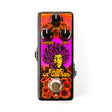 The top of a Jimi Hendrix Band Of Gypsy's  guitar pedal with controls and colorful artwork.