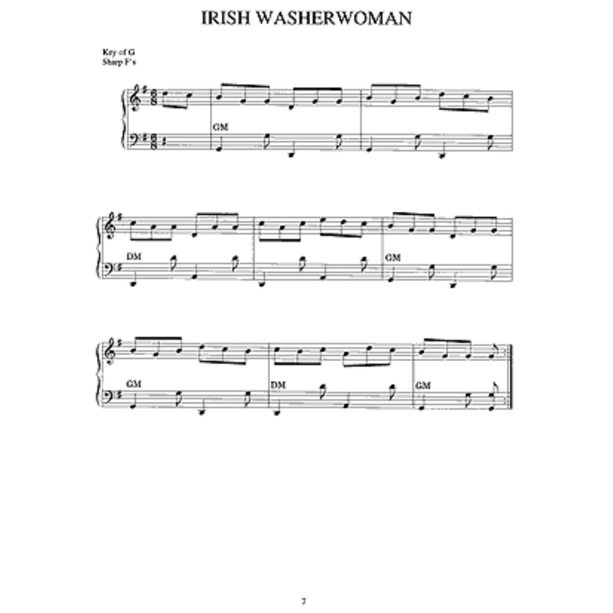 print music of the song "Irish Washerwoman" for accordion. 