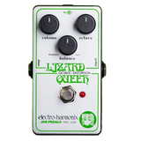Front view of the Electro-Harmonix Lizard Queen Nano pedal. The pedal has a white chassis with green lettering and artwork.