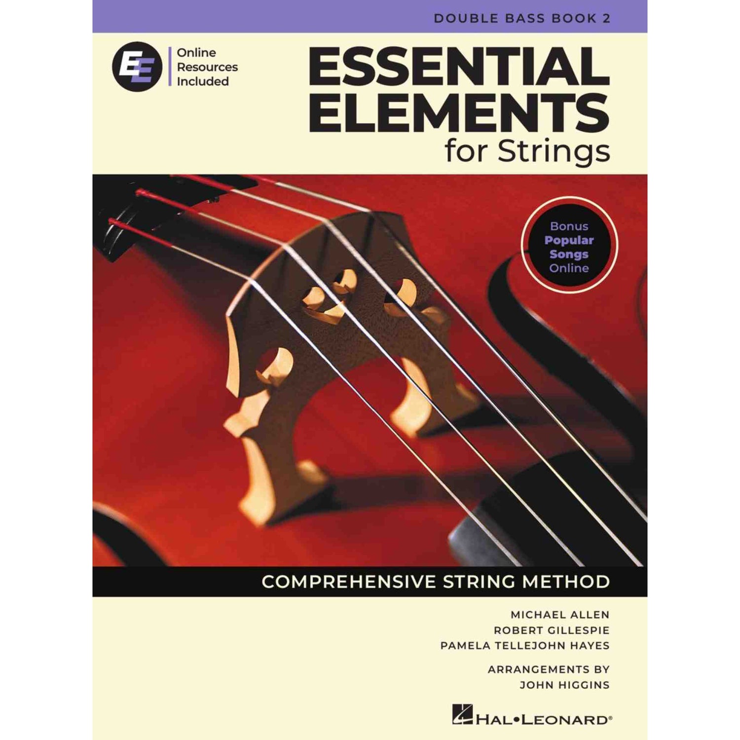 Cover of the music book, "Essential Elements for Strings - Double Bass Book 2 wth online Resources. 