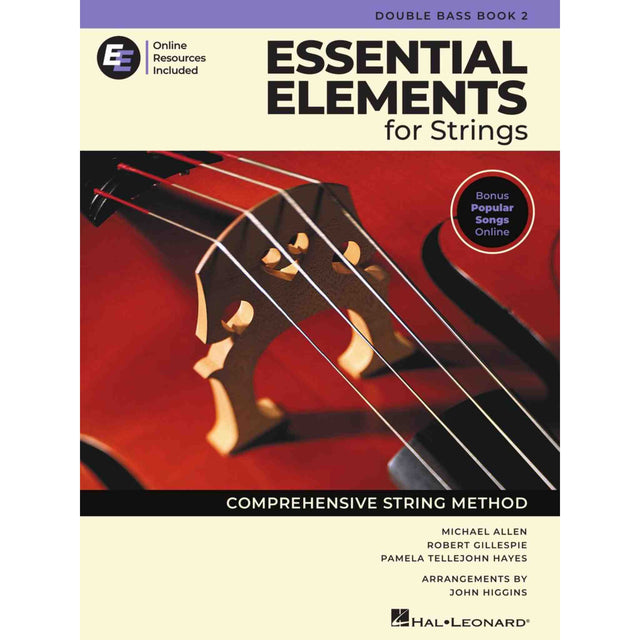 Cover of the music book, "Essential Elements for Strings - Double Bass Book 2 wth online Resources. 