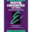 Music book cover for 'Movie Favorites for Strings Cello Edition' by Hal Leonard on a purple background