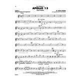 Sheet music for 'Apollo 13' by James Horner, arranged for violin with string orchestra accompaniment.