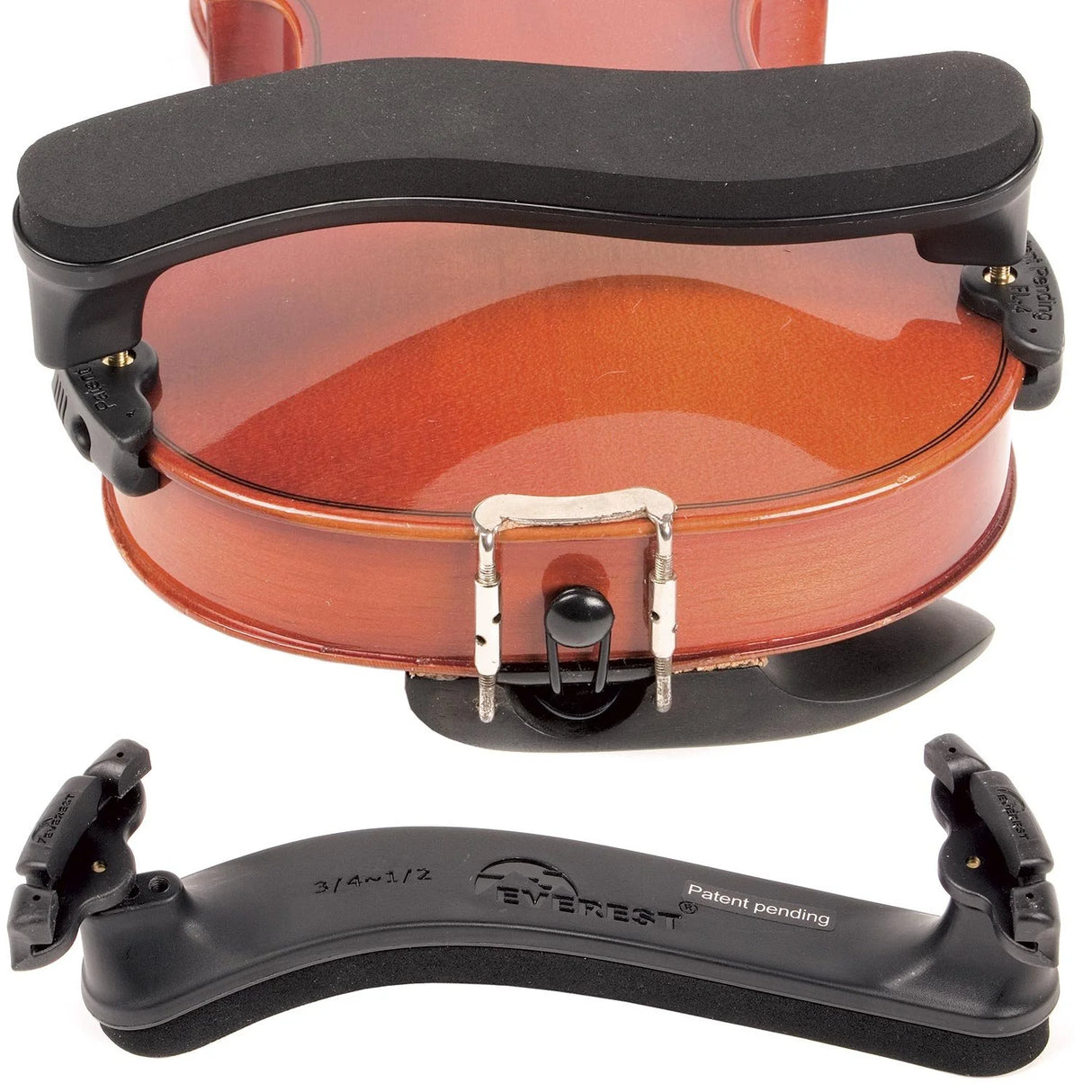 Everest Violin Shoulder Rest - 3/4 Size - Black