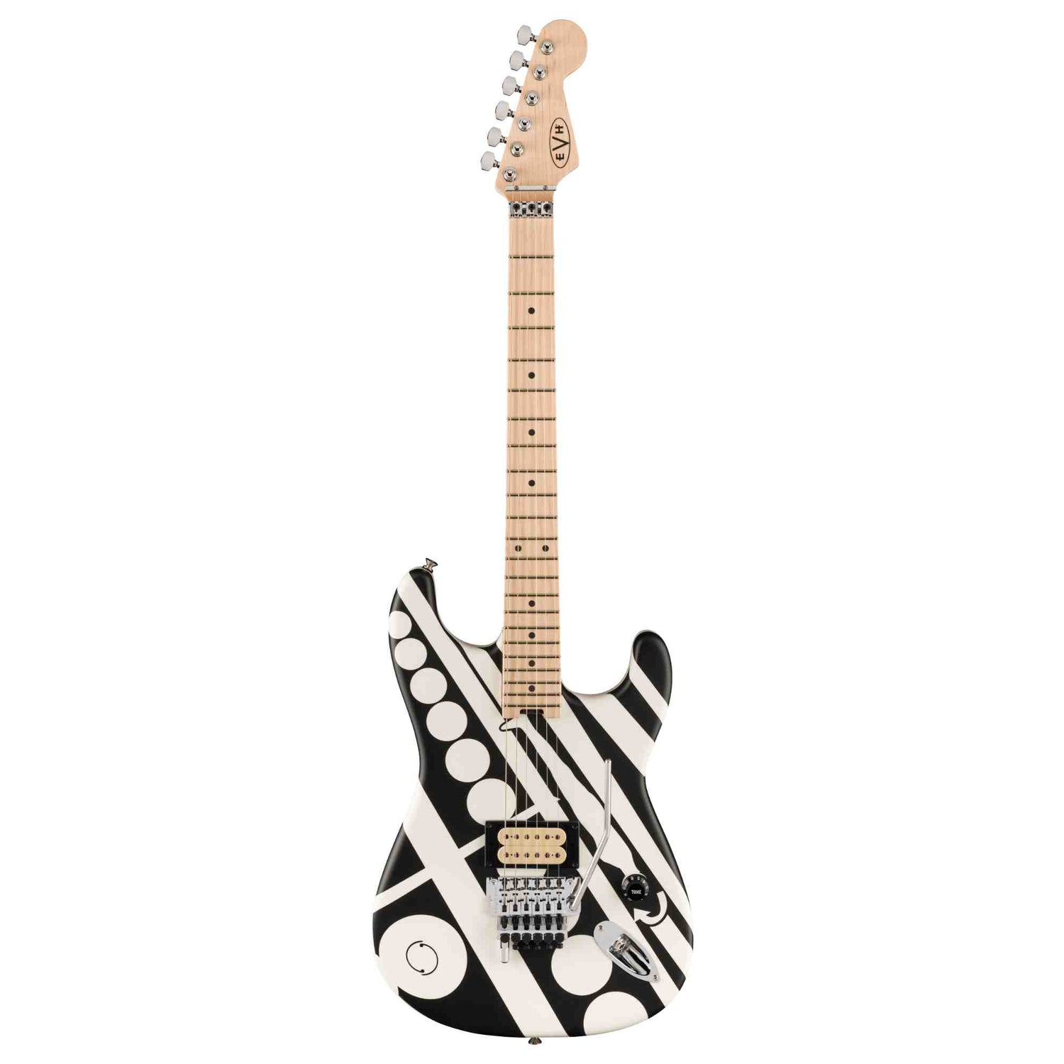 EVH Striped Series "Circles - See Ya"- Satin Black and White