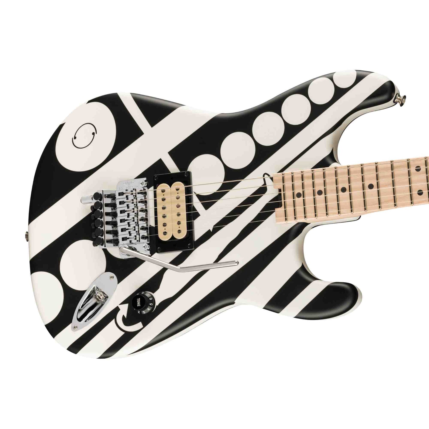 EVH Striped Series "Circles - See Ya"- Satin Black and White