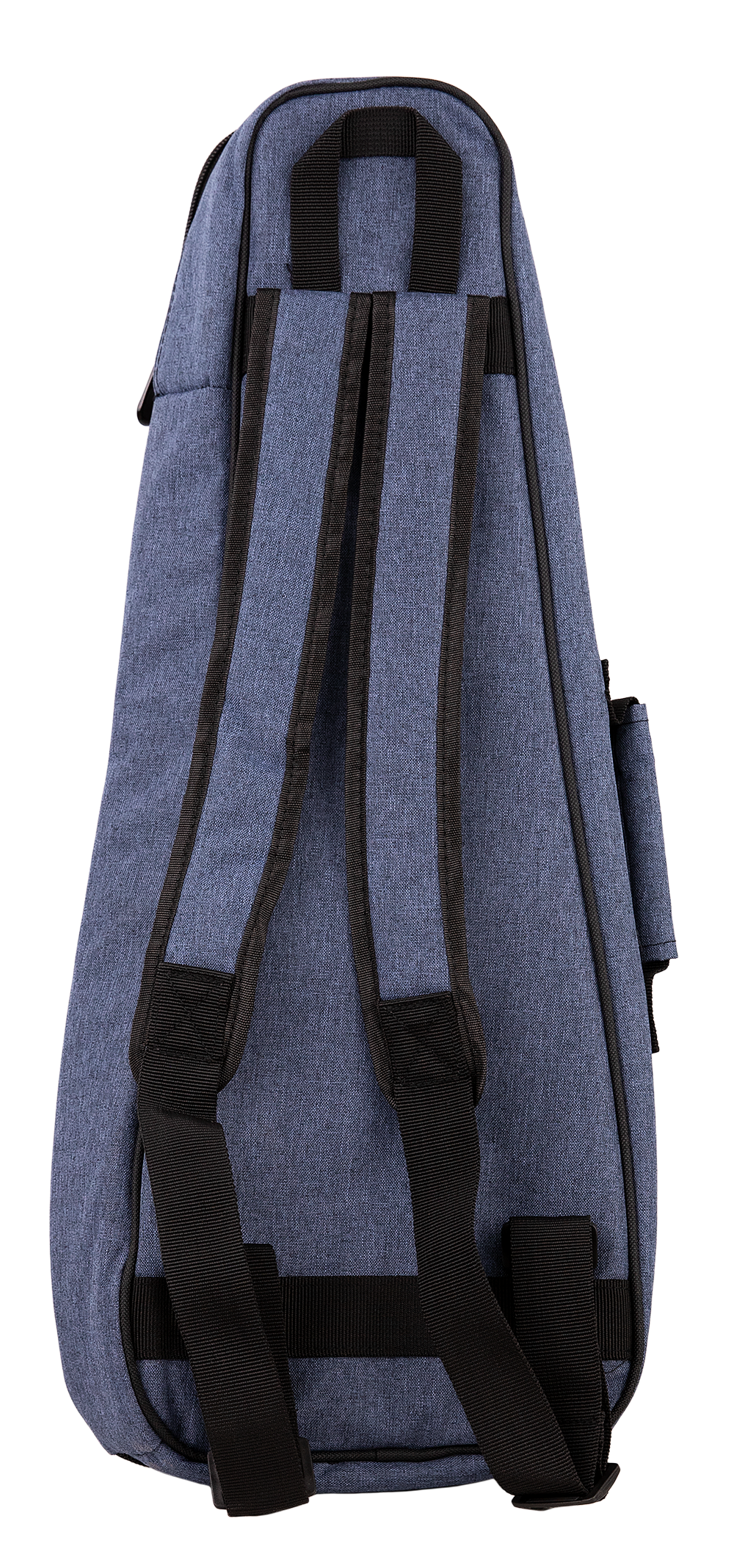 The image shows the Teton TBS25BL soprano ukulele gig bag, designed in black with the Teton logo on the front pocket. The bag features a zippered main compartment, padded interior for protection, a front accessory pocket, and adjustable shoulder straps for easy carrying.