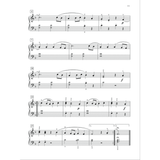 The image shows page 11 of piano sheet music in B-flat major with treble and bass clefs on a grand staff. It features numbered measures, dynamic markings (p, f), slurs for legato, fingering numbers, and various note values. The layout is clear and professionally formatted, ending with a fermata and cadence. This appears to be an intermediate-level piece, likely from an educational piano method or collection.