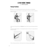 Bass guitar playing positions guide with text on a white background