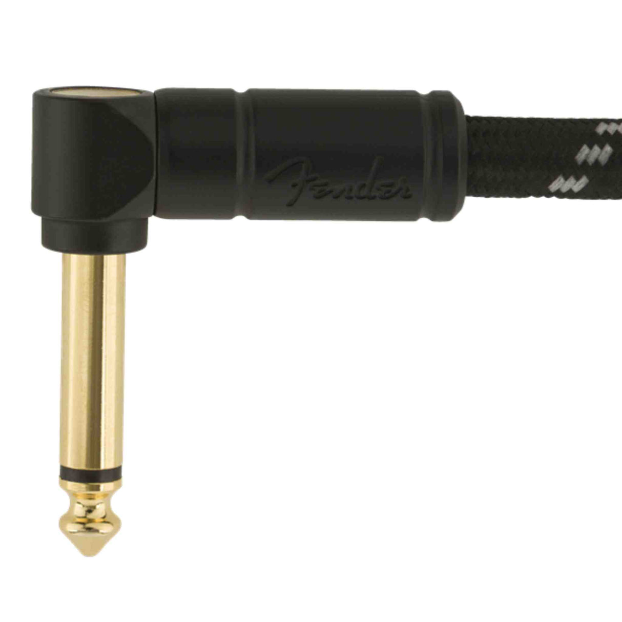 Fender Deluxe Series Tweed Instrument Cable - Straight/Angle - Black Tweed - 10FT