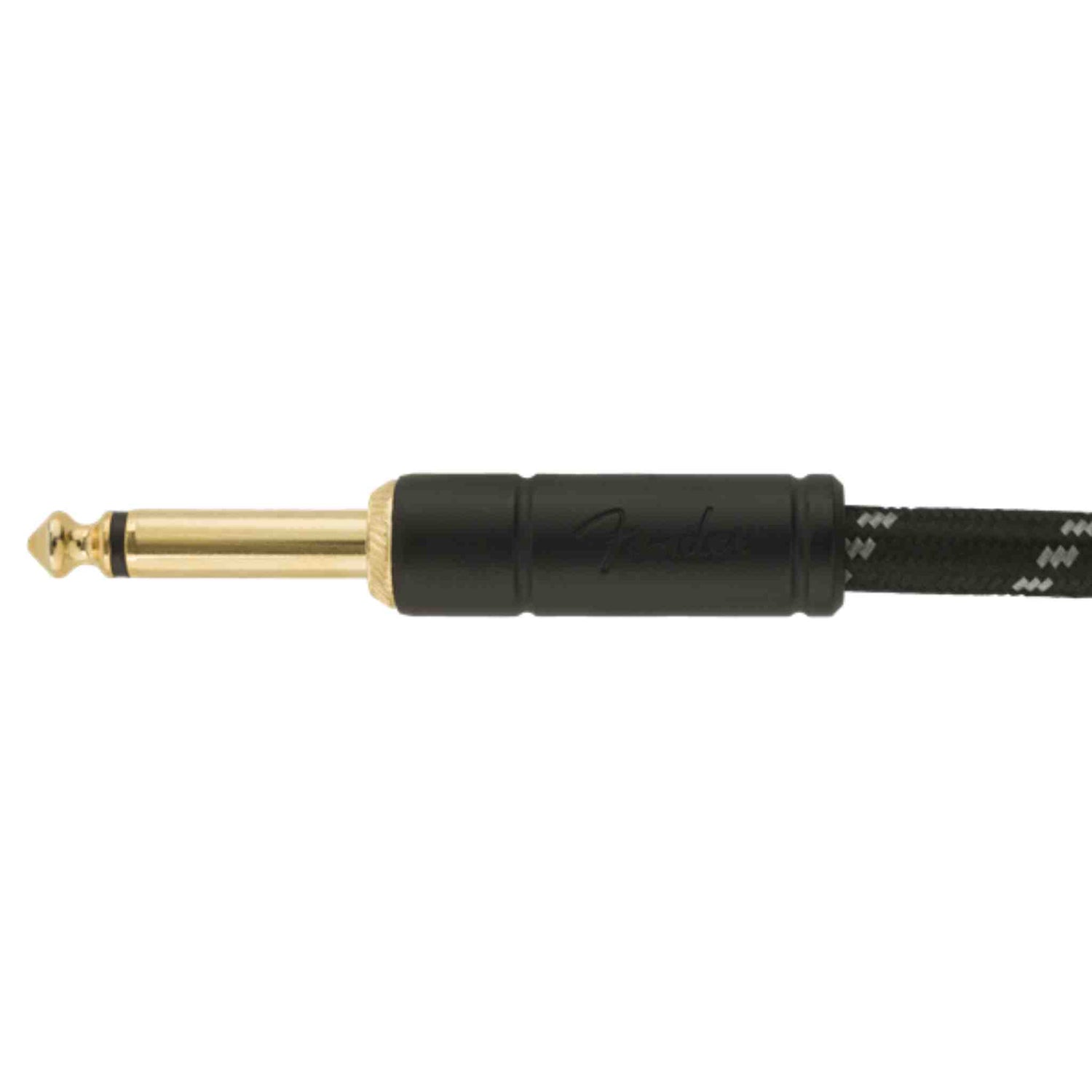 Fender Deluxe Series Tweed Instrument Cable - Straight/Angle - Black Tweed - 10FT