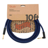 Fender Festival Instrument Cable - Straight/Angle - Pure Hemp, Blue Dream - 10FT