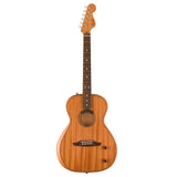 front view of a Fender Highway Series Parlor acoustic electric all mahogany guitar. 