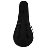 the back of a Black Mandolin gig bad with backpack straps on a white background