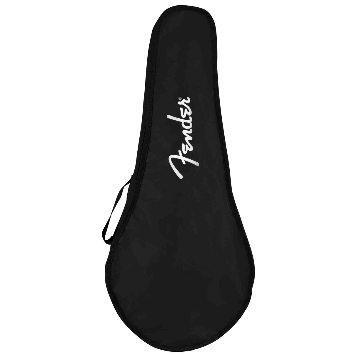 Black Mandolin case with Fender logo on a white background