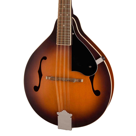 Front body of a Fender PM-180E mandolin on a white background