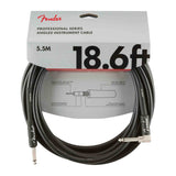 Fender Professional Series Instrument Cable - Straight/Angle - Black - 18.6FT
