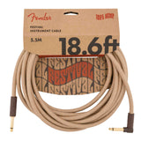 Fender Festival Instrument Cable - Straight/Angle - Pure Hemp Natural - 18.6FT