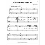 The image shows sheet music for "Behind Closed Doors" by Kenny O'Dell, a piano/vocal arrangement in 4/4 time with the tempo "Moderately, with a lilt." It features melody and lyrics in the treble clef, piano accompaniment in the bass clef, chord symbols (C, G7, F, G) above the staff, and partial lyrics. This is page 3, published by Wonderland Music/ATV Music, with a clear, professional layout.