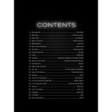 List of song titles on a black background with white text