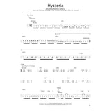 Sheet music for the song 'Hysteria' by The Smashing Pumpkins, featuring lyrics and guitar tablature.