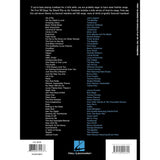 Back cover of a music book from trombone with a list of songs and Hal Leonard logo