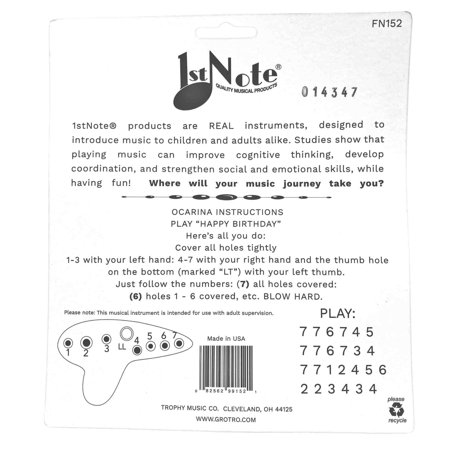 First Note Sweet Potato Ocarina Whistle - FN152