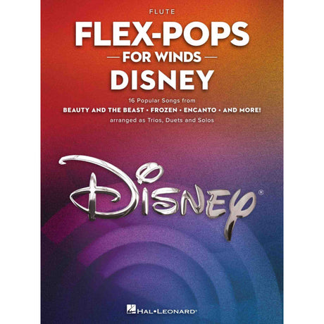 Disney Flex-Pops for Winds music book cover with colorful gradient and Disney logo.