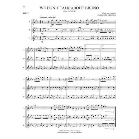 Sheet music for 'We Don't Talk About Bruno' from the musical 'Encanto'.