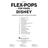 Table of contents for the music book 'Flex-Pops for Winds Disney' arranged by Joe Snyder, featuring a list of songs for oboe on a white background.