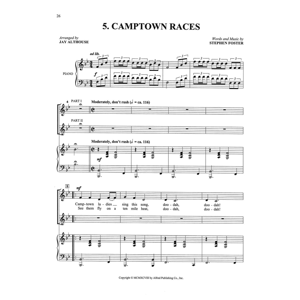 Folk Songs For Two - 11 Folk Songs Arranged For Two Voices And Piano For Recitals, Concerts, And Contests