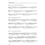 Music sheet with warm up exercises for French Horn on a white background