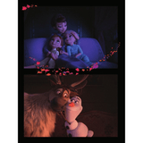 The image shows a scene from Disney's animated movie "Frozen," featuring characters in two panels—one with characters sitting together, and another with Sven the reindeer and Olaf the snowman. There are no musical instruments, accessories, or music-related products visible. The image appears to be promotional or artistic material from the film.