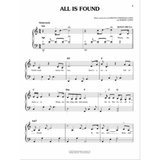 The image shows a page of sheet music titled "All Is Found" by Kristen Anderson-Lopez and Robert Lopez. It is a piano and voice arrangement in A minor, marked moderately with a 4/4 time signature. The music includes treble and bass clefs, chord symbols (Am, D5, F, C, Dm, G, Am7), dynamic marking mp, and partial lyrics: "Where the North wind meets the sea... for in her waters deep..."