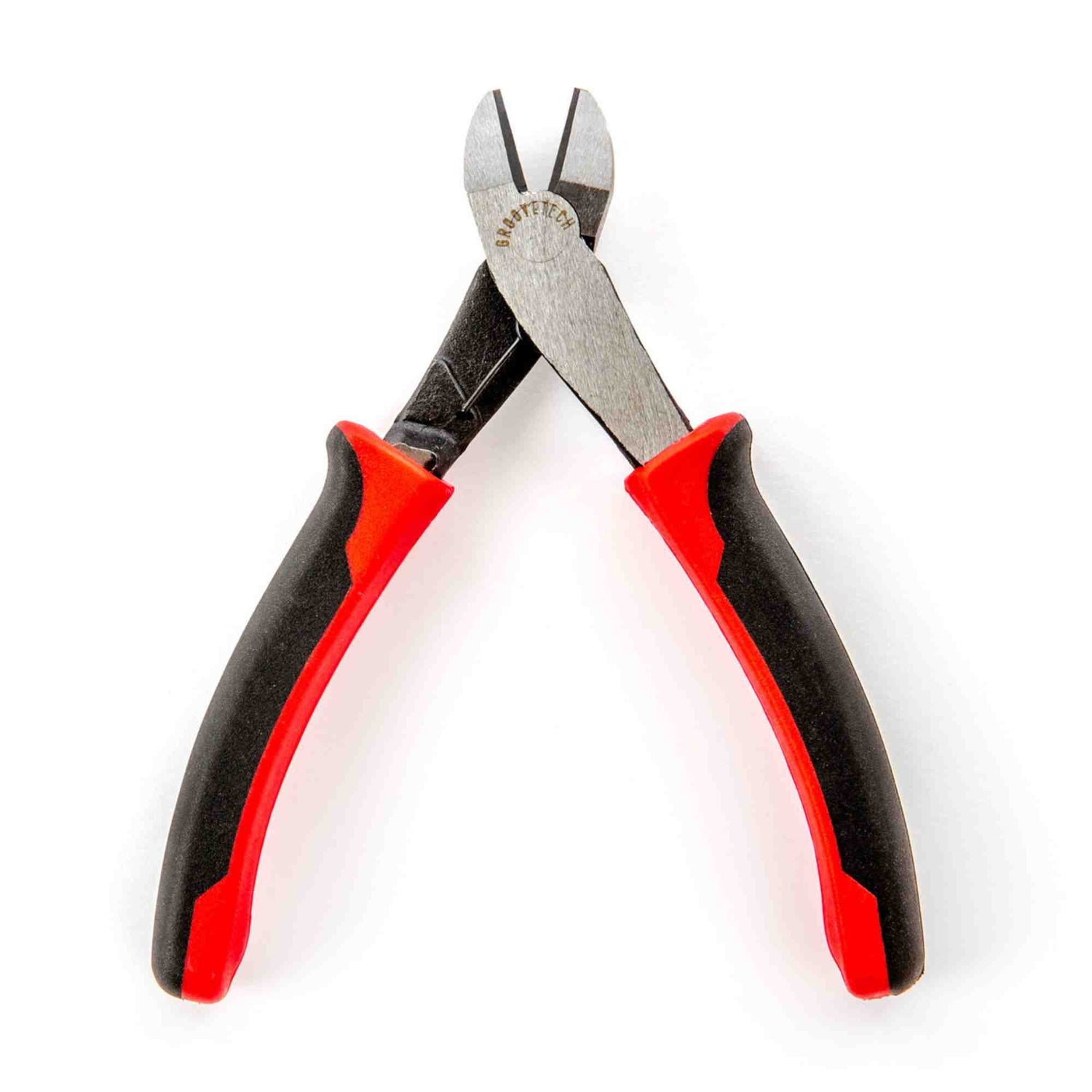 The image shows a pair of wire cutters with black and red ergonomic handles, sharp cutting edges, and "CRAFTECH" branding on the metal head. Designed as a musical instrument accessory, these precision cutters are ideal for trimming guitar, bass, and other stringed instrument wires during restringing. They provide clean cuts to prevent fraying, ensuring proper string installation and tuning stability.