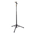 Black tripod phone holder stand on a white background