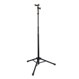 Black tripod phone holder stand on a white background