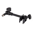A black adjustable microphone stand attachment