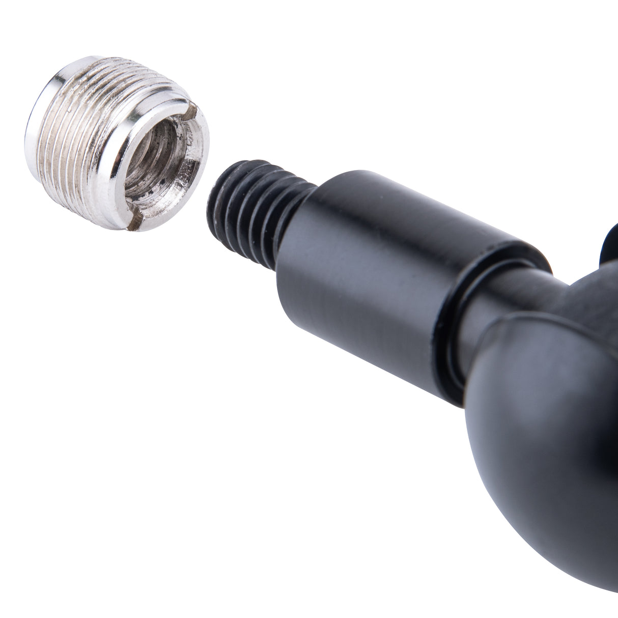 A threaded metal adapter for a microphone holder