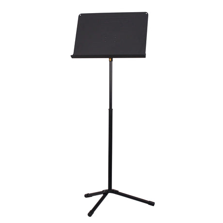 Black music stand on a white background