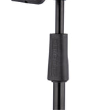 Black adjustable stand with a visible brand logo on a white background