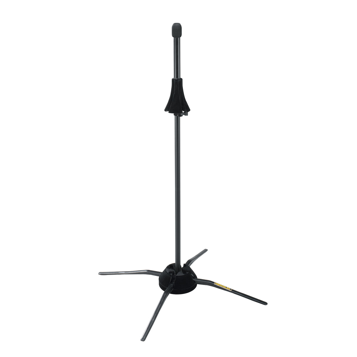 Black trombone stand on a white background
